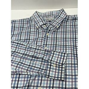 Peter Millar Shirt Men's 2XL Long Sleeve‎ Button Gingham Cotton Casual Men XXL